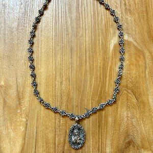 King Baby Studio (Queen Baby) Rose Motif Sterling Silver Necklace with Pendant